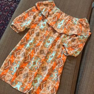 Casual off-shoulder paisley dress